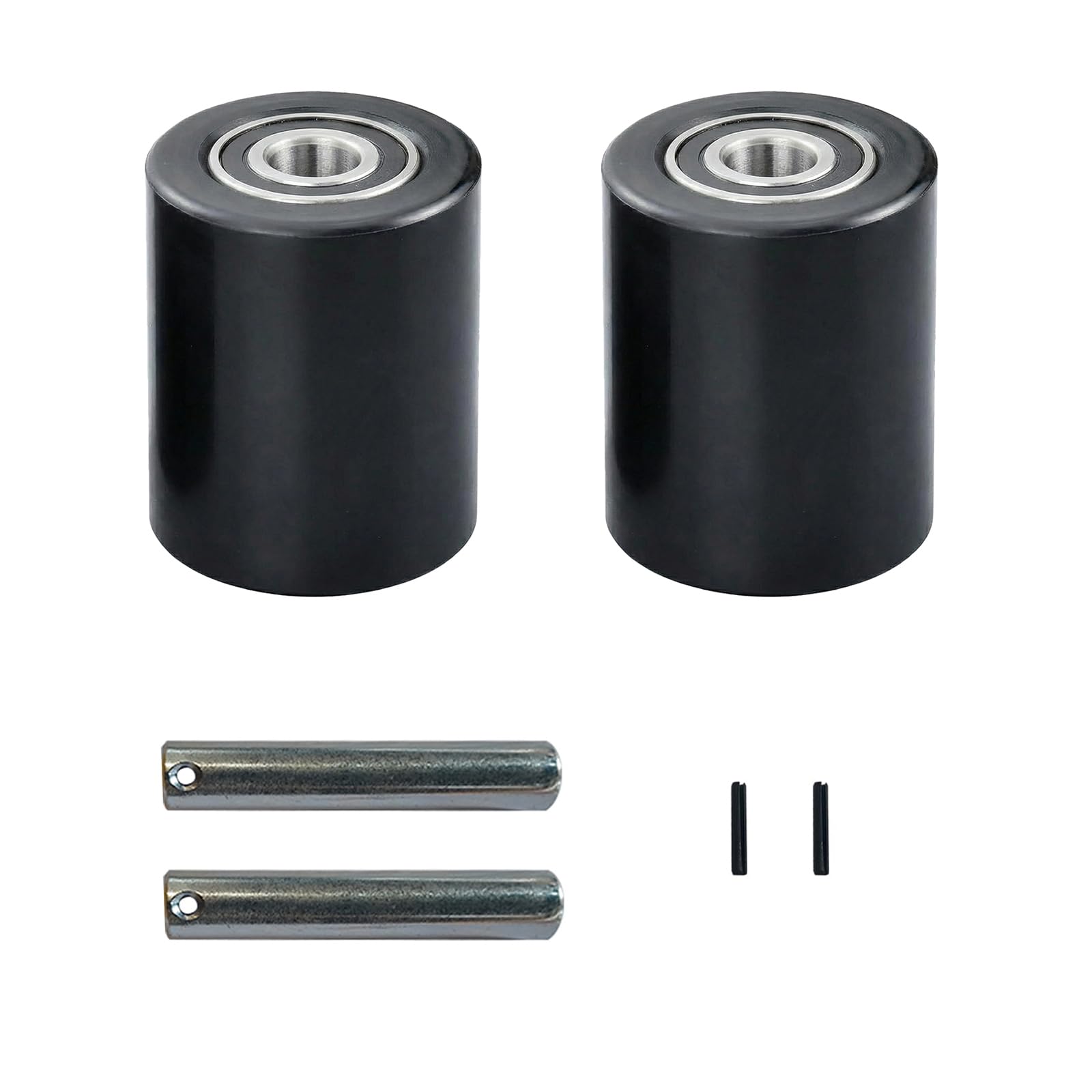 APOLLOLIFT 2PCS Pallet Jack Truck Load Wheels, 3" x 3.7" with Bearings ID 0.78inch, Black Pallet Jack/Truck Nylon Load Wheels A Pair