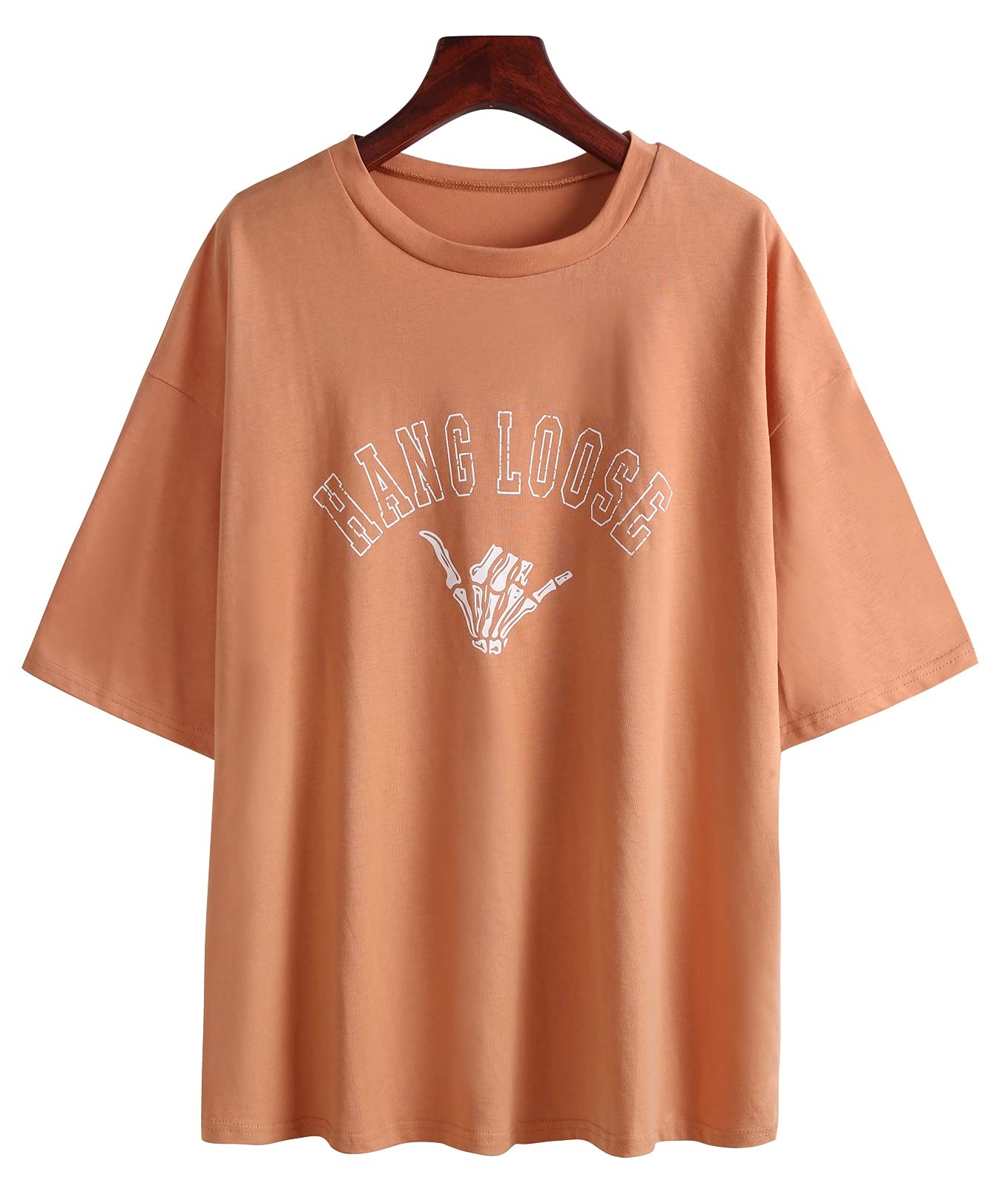 FenxxxlWomens Round Neck Oversized Tshirts Loose Casual Summer Shirts Junior Tops Boyfriend Graphic Tees