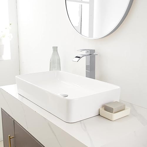 Miniatura 5 de Homevacious Grifo de baño cromado, grifo de lavabo de cascada, grifo de fregadero de una sola manija, grifo moderno de un solo orificio para lavabo