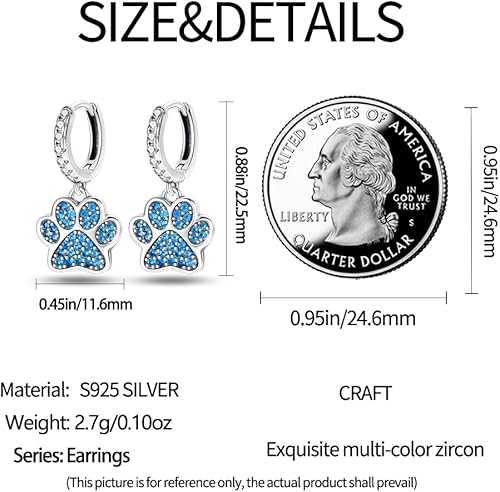 Miniatura 5 de TINSLO Aretes colgantes para mujer, aretes de plata de ley 925 para mujer, aretes colgantes de plata con circonita cúbica para mujer, aretes