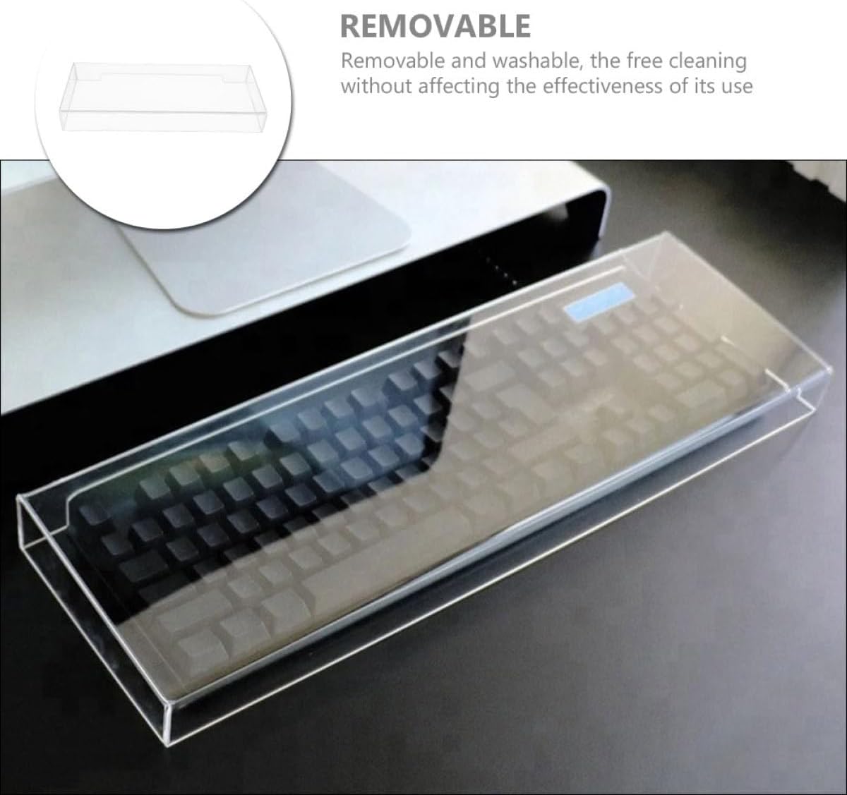 Transparent Acrylic Keyboard Protector Cover Water-resistant Dustproof Keyboard Case for Mechanical Compatible with Corsair Desktop Use