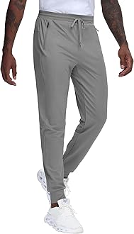 JWM Men's 30"/32"/34"/36" Inseam Joggers Tall Sweatpants 3 Zipper Pockets Stretch Lightweight Athletic Workout Gym Men Pants