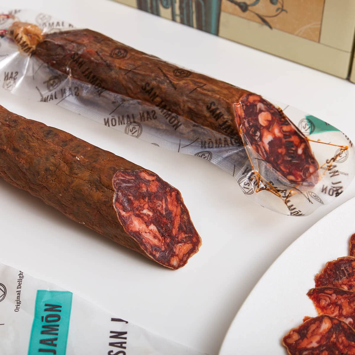 SAN JAMÓN. Chorizo Cular 100% Ibérique de Fabrication Artisanale. Saucisse Séchée et Emballée sous Vide. Morceau Entier de Chorizo Ibérique de Bellota de 600 gr.