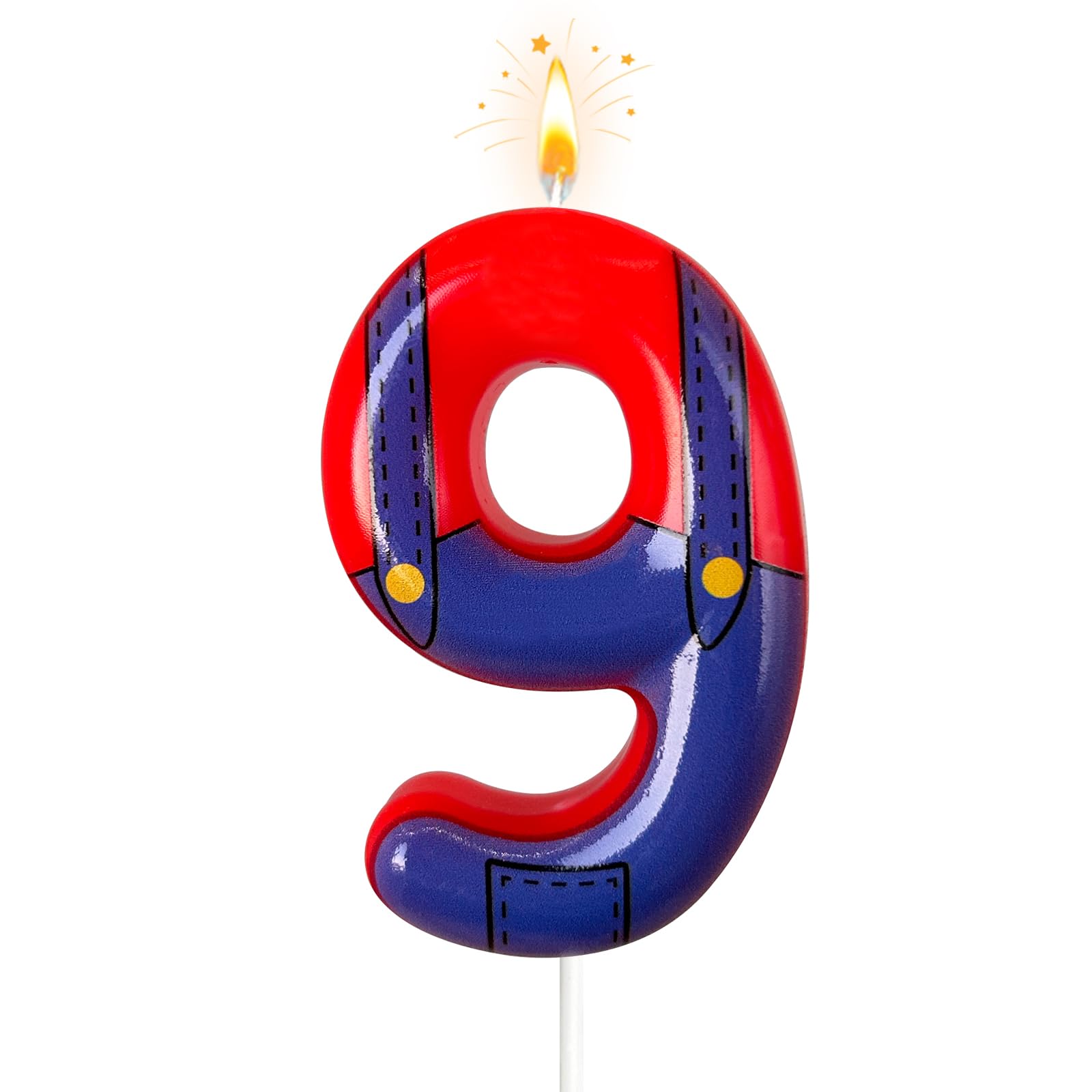 Laackys Boys and Girls Red and Blue Digital Birthday Candles, Birthday Cake Party Decorations, Cartoon Game Theme Party Decorations, Children's Party