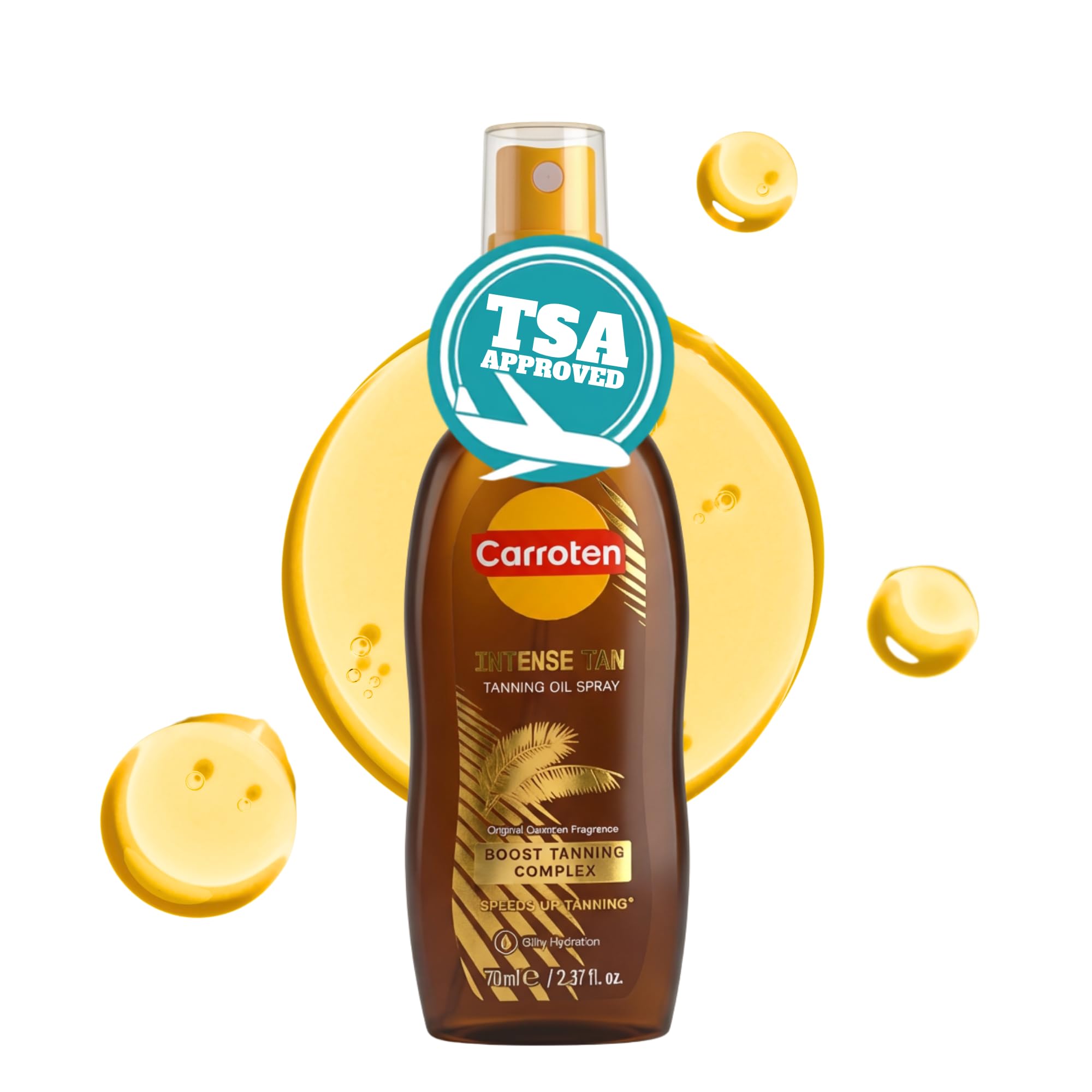 Carroten Intensive Tanning Oil 70 ml - Accelerateur de Bronzage - Huile de Bronzage Intense - Activateur de Bronzage - avec Vitamines A & E - SPF0