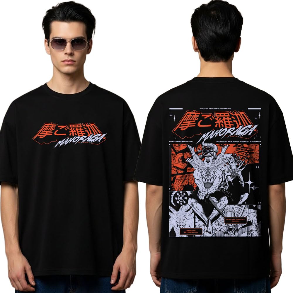 swiftrux JJK Mahoraga Oversized Tee | Anime T Shirt | Baggy T