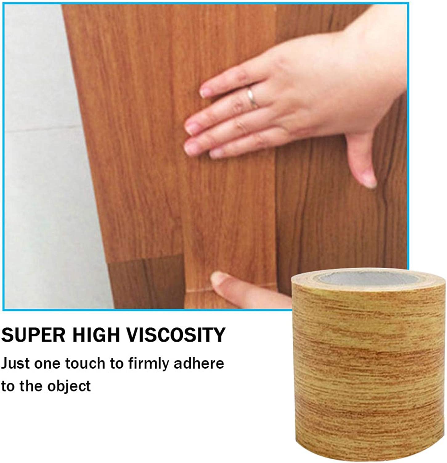 Cinta de Reparación Con Efecto de Madera Impermeable Para Suelos Laminados - Adhesiva, Simulación de Grano de Madera Para Arañazos
