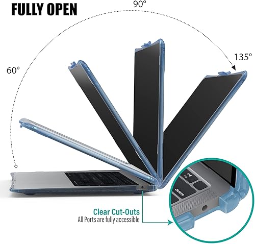 Miniatura 5 de IBENZER Hexpact AT13-SRL - Funda protectora resistente con bloqueo de pantalla para Mac Air 13 con Touch ID, color azul serenidad, compatible con