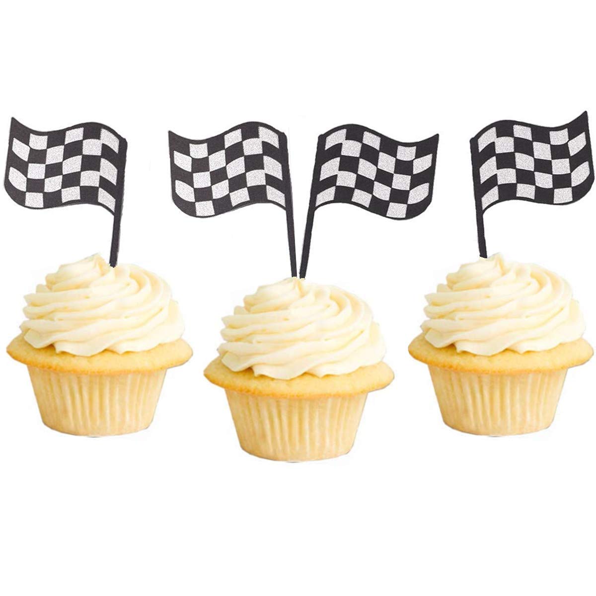 Amazon.com: Checkered Racing Flag Party Cupcake Toppers Black and White Cake Decorations for Racing Party Supplies 24 Pieces : Toys & Games amazon-com-checkered-racing-flag-party-cupcake-toppers-black-and-white-cake-decorations-for-racing-party-supplies-24-pieces-toys-games
