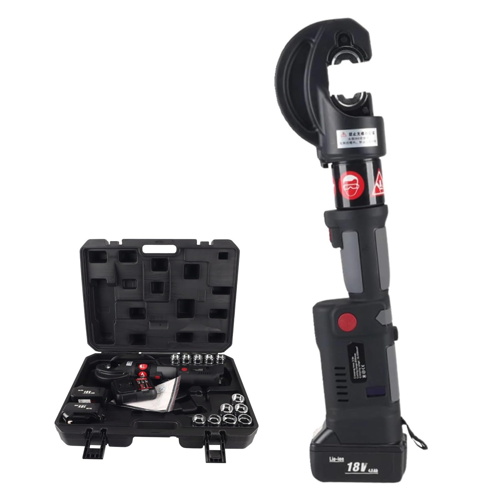 Senodon One Color Electric Hydraulic Hose Crimping Tool, 120Kn Hydraulic Hose Crimping Tool 12 Dies, For Crimping Hydraulic Lines, Fuel Lines, Hydraulic Lines With Various Braided Hose Diameters, 6-400Mm²