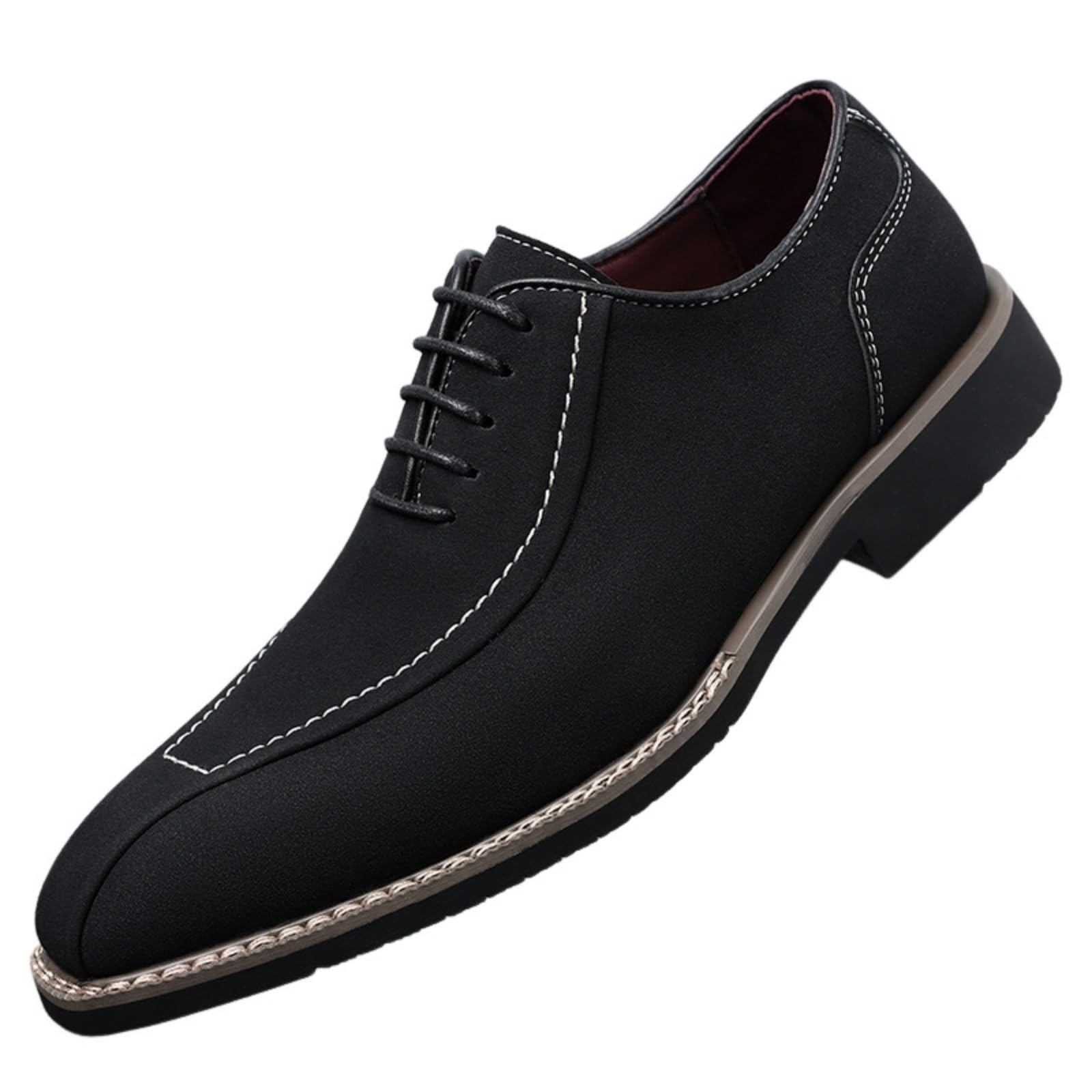 Hixingo Scarpe Stringate Uomo in Pelle | Scarpe Eleganti da Abito comoda Design classico ideale per ufficio, lavoro, matrimoni, cerimonie ed eventi formali