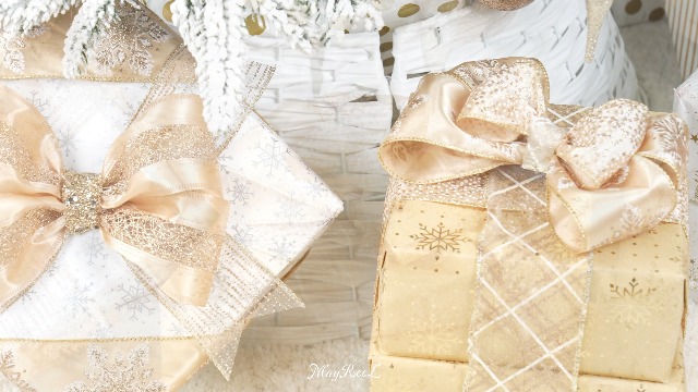 Cinta Con Alambre Swpeet - Organza Brillante Champagne - 2.5 Pulgadas X 10 Yardas - Para Decoración Adornos Navidad Cinta