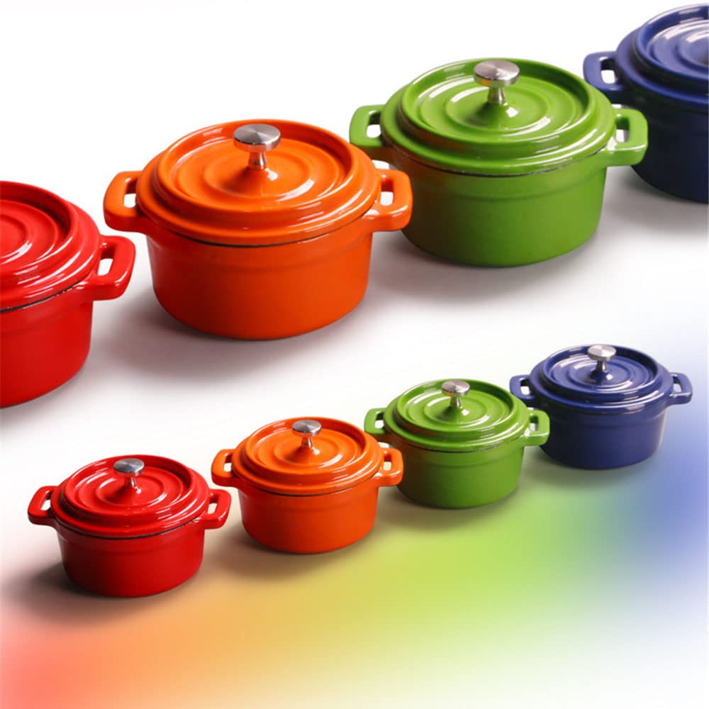 Four à pain en fonte émaillée avec couvercle, cocotte ronde recouverte d'émail antiadhésif, ustensiles de cuisine pour four hollandais, adapté à la cuisson du pain sur four électrique à gaz, ble
