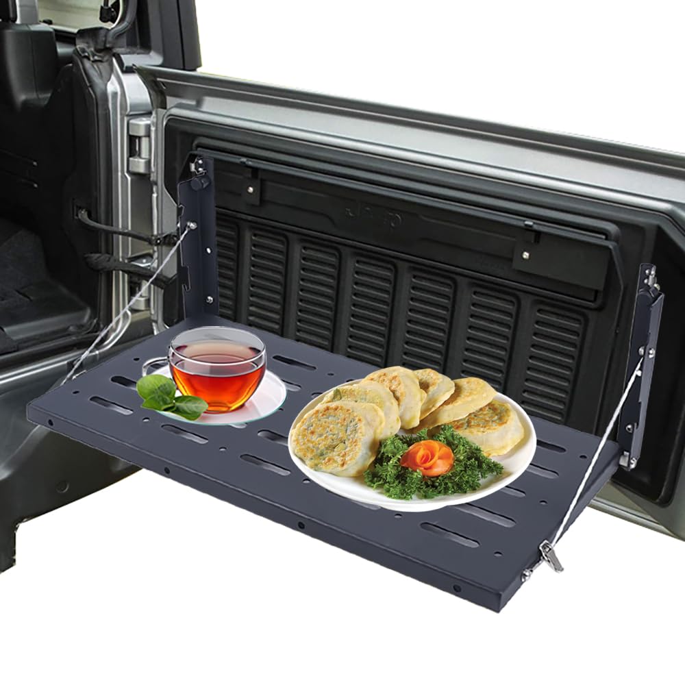 Table pliant pour hayon Jeep Wrangler JK Accessoires Tailgate Métal pliant 63 x 31 cm