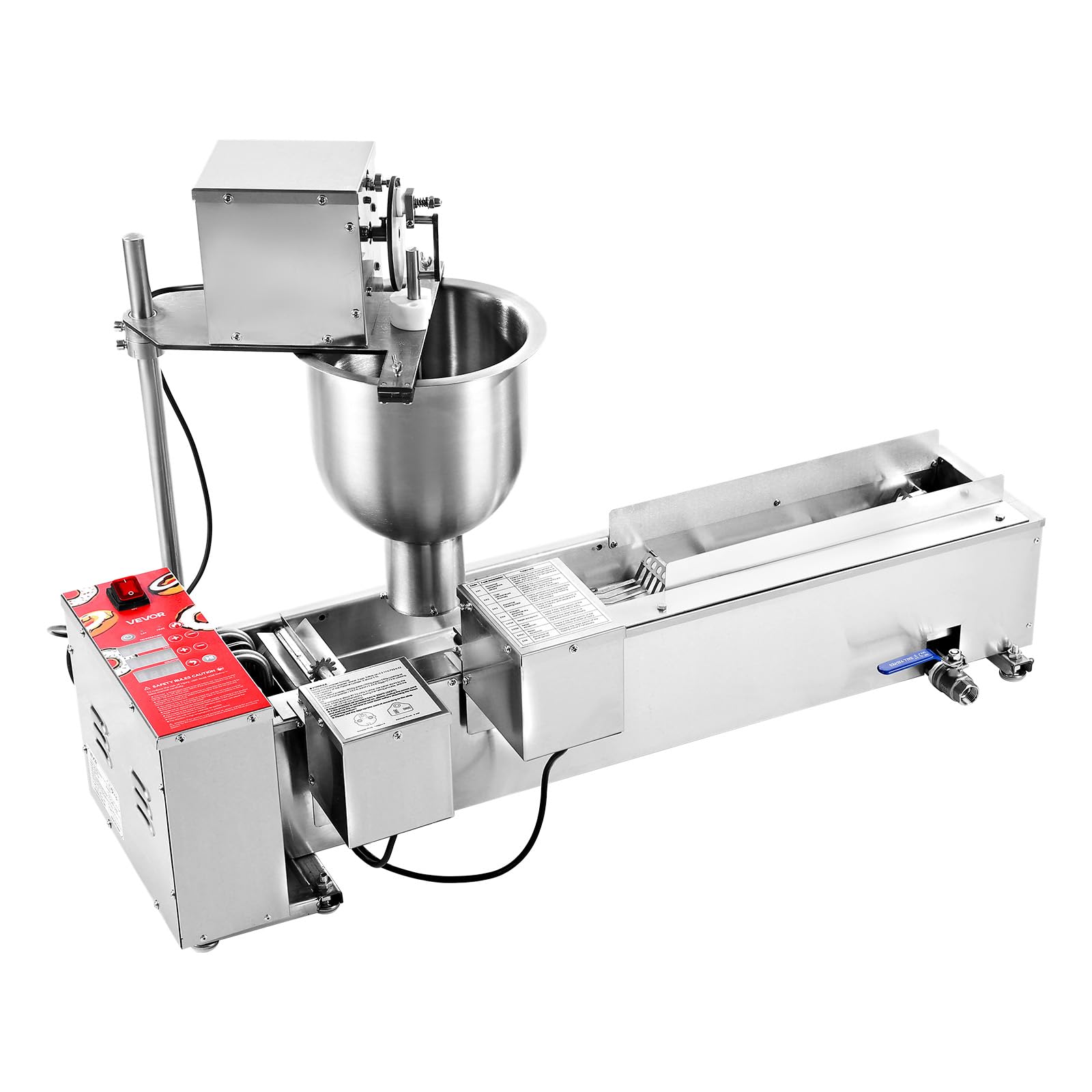 VEVOR Macchina Automatica per Ciambelle, Attrezzatura Commerciale per Ciambelle a 1 Fila, Macchina in Acciaio Inox Intelligente per Ciambelle con Stampi da 3 Dimensioni 90 Pezzi Ogni Ora