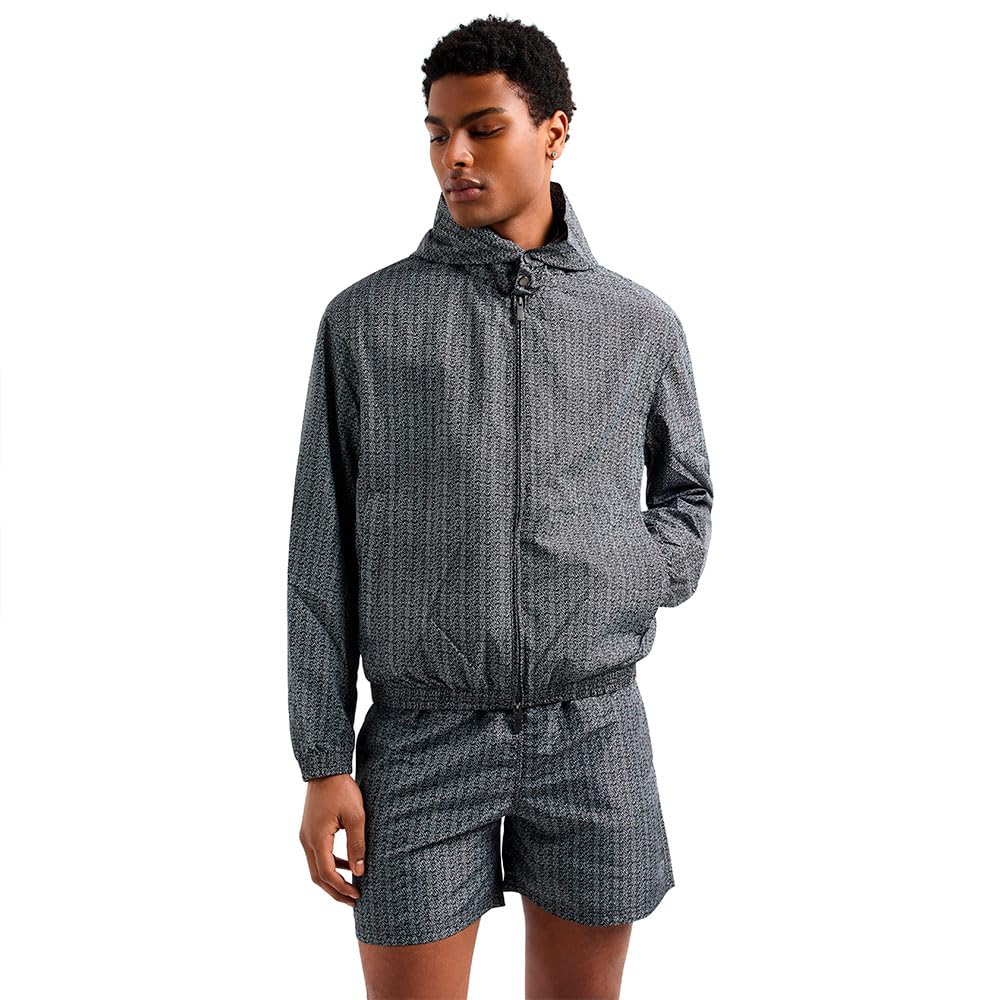 Armani Exchange Men's Black Circle Ax Logo Circle Logo Jacket, M