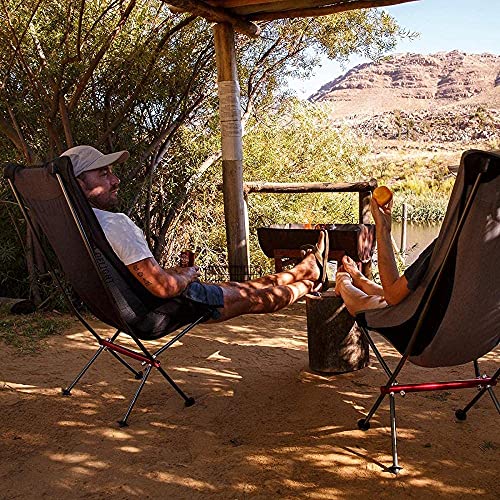 Chaise de camping pliante rouge et légère pour randonnée nature