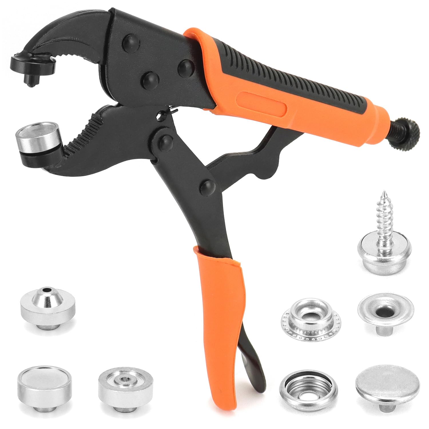 QWORK® 60 set bottoni a pressione con 3 matrici intercambiabili e pinza di fissaggio - per la riparazione di coperture per barche, tele, teloni