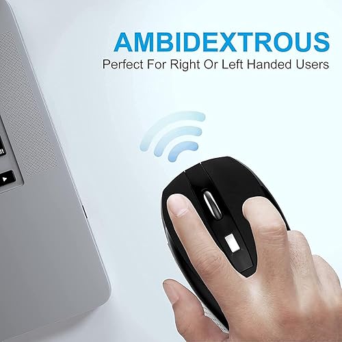 Miniatura 6 de Mouse inalámbrico de 2.4 GHz, 6 botones, nano receptor para laptop, PC, Chromebook, laptop, oficina, paquete de 10