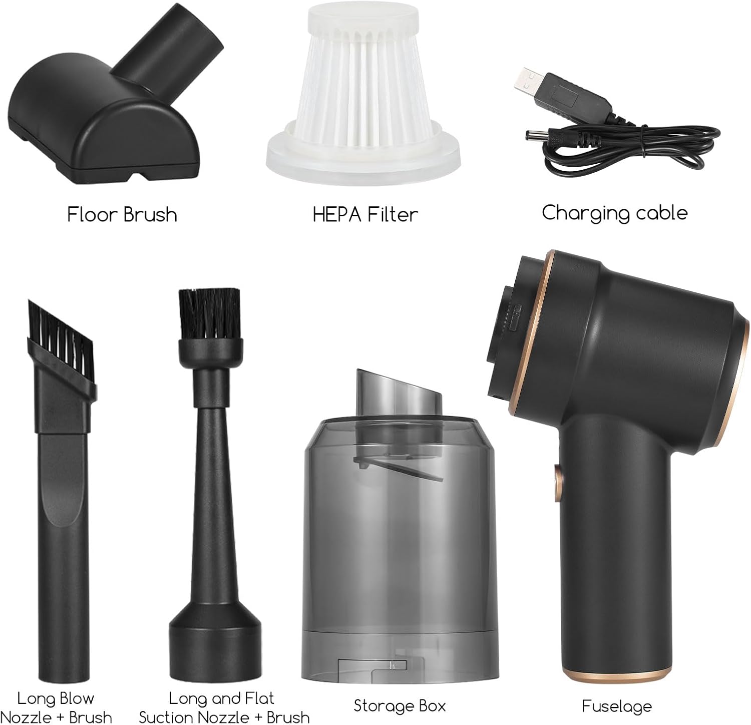 Bug Vacuum Catcher, Spider and Insect Catcher Traps, Rechargeable Bug Catcher Grabber with Brush Head & Charging Cable & Multifunctional Suction Nozzle for Stink Bug Moth Cockroach Spider Ant Black