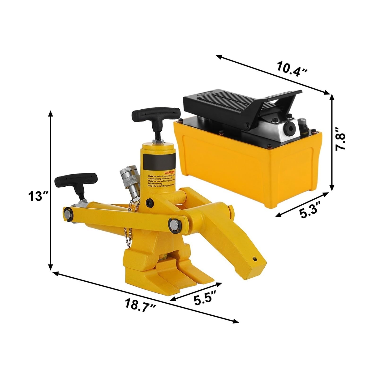 Hydrauliczna montażownica do opon 10000 PSI Opony z dźwignią bez usuwania wszystkich typów Automatyczna frezarka Dla początkujących majsterkowiczów(Plus Foot Pump)