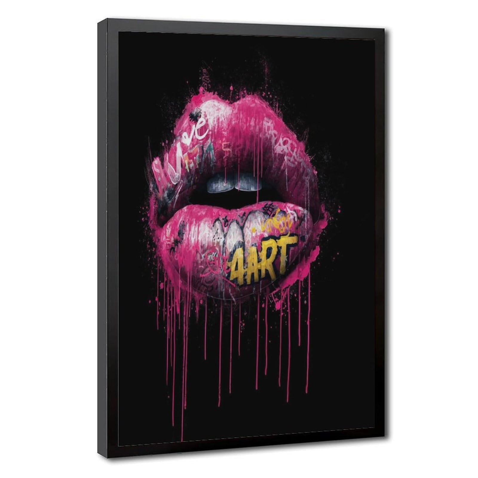 Bareronor Graffiti Lips Canvas Poster Bedroom Decor Landscape Office Room Decor Gift 8" L X 12" W