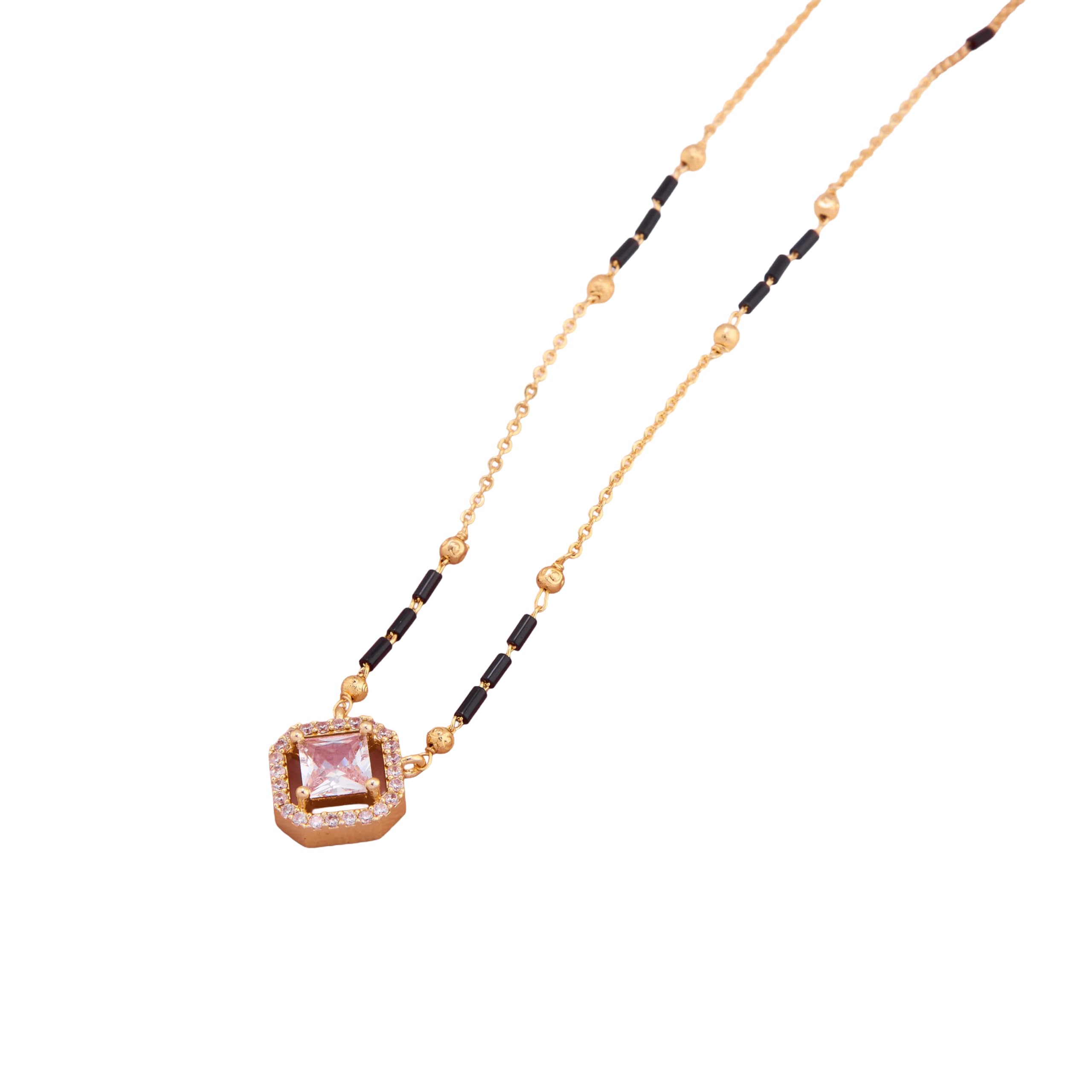 Designer Square Shape Diamond Pendant Imitation Mangalsutra-image-34