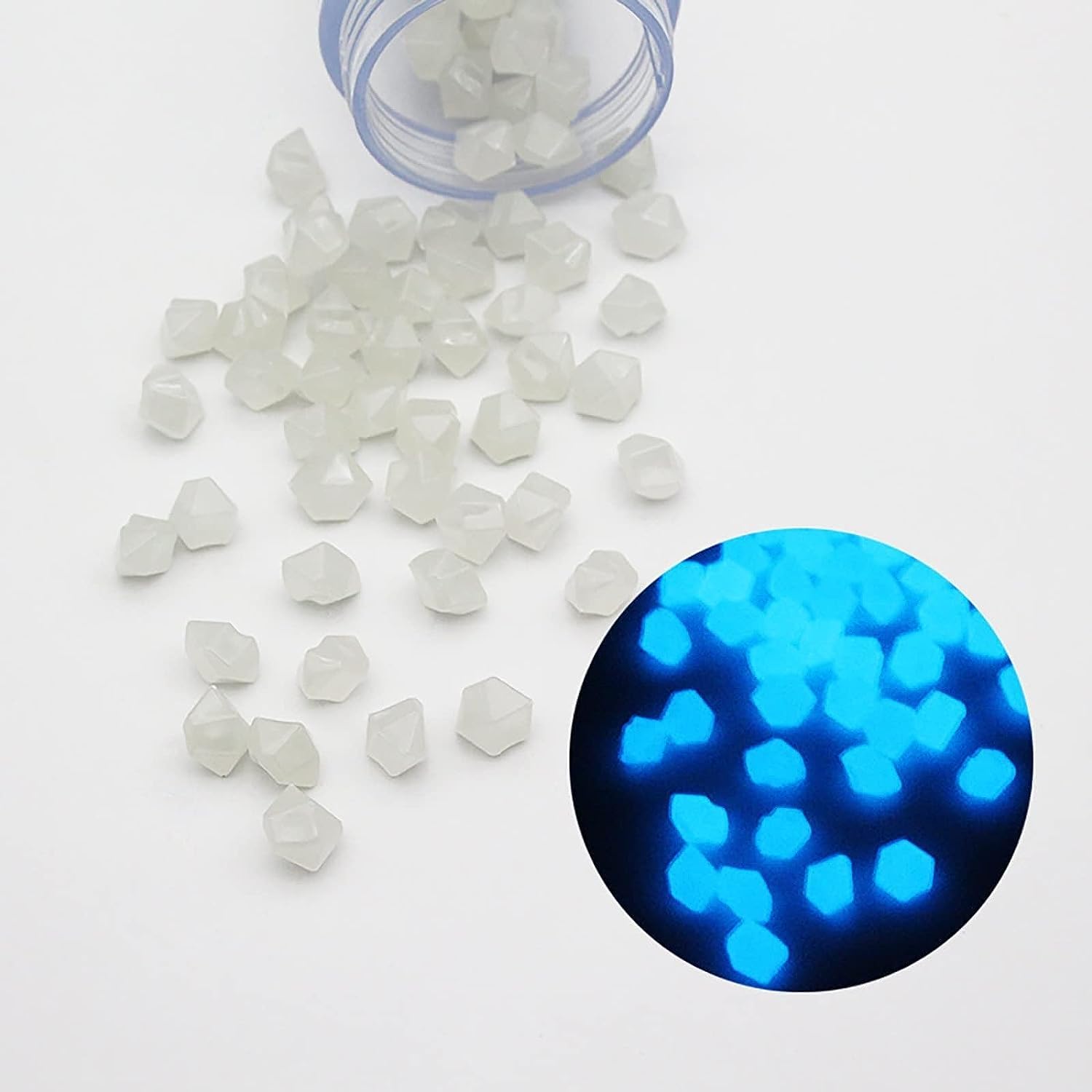 Ciottoli luminosi for acquario, Ciottoli da giardino, rocce fosforescenti all'aperto, 1200 pezzi di rocce fosforescenti blu for giardino all'aperto, ciottoli decorativi for giardino, passerella, piant
