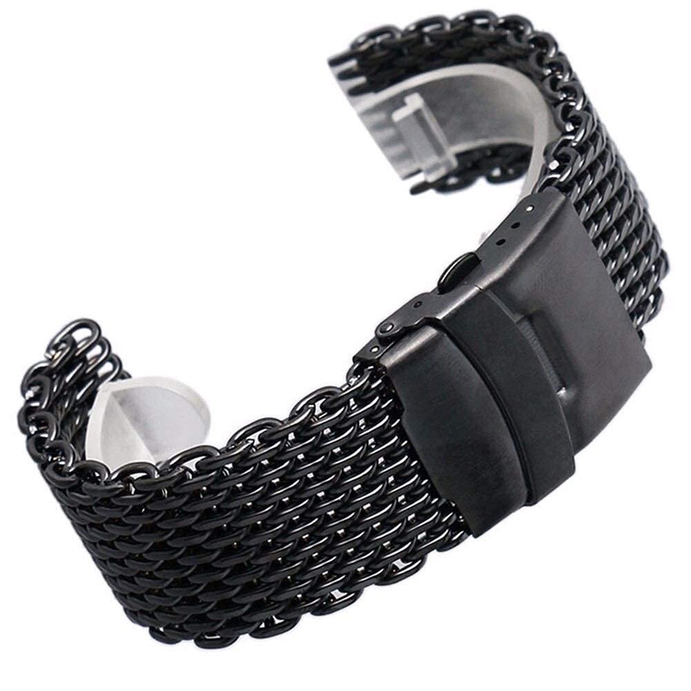 Uhrenarmband 18 mm, 20 mm, 22 mm, 24 mm, Edelstahl, Schwarz/Silber/Gold, Netzgewebe, ausgezeichnete Qualität, Armband für Armbanduhren + 2 Federstege