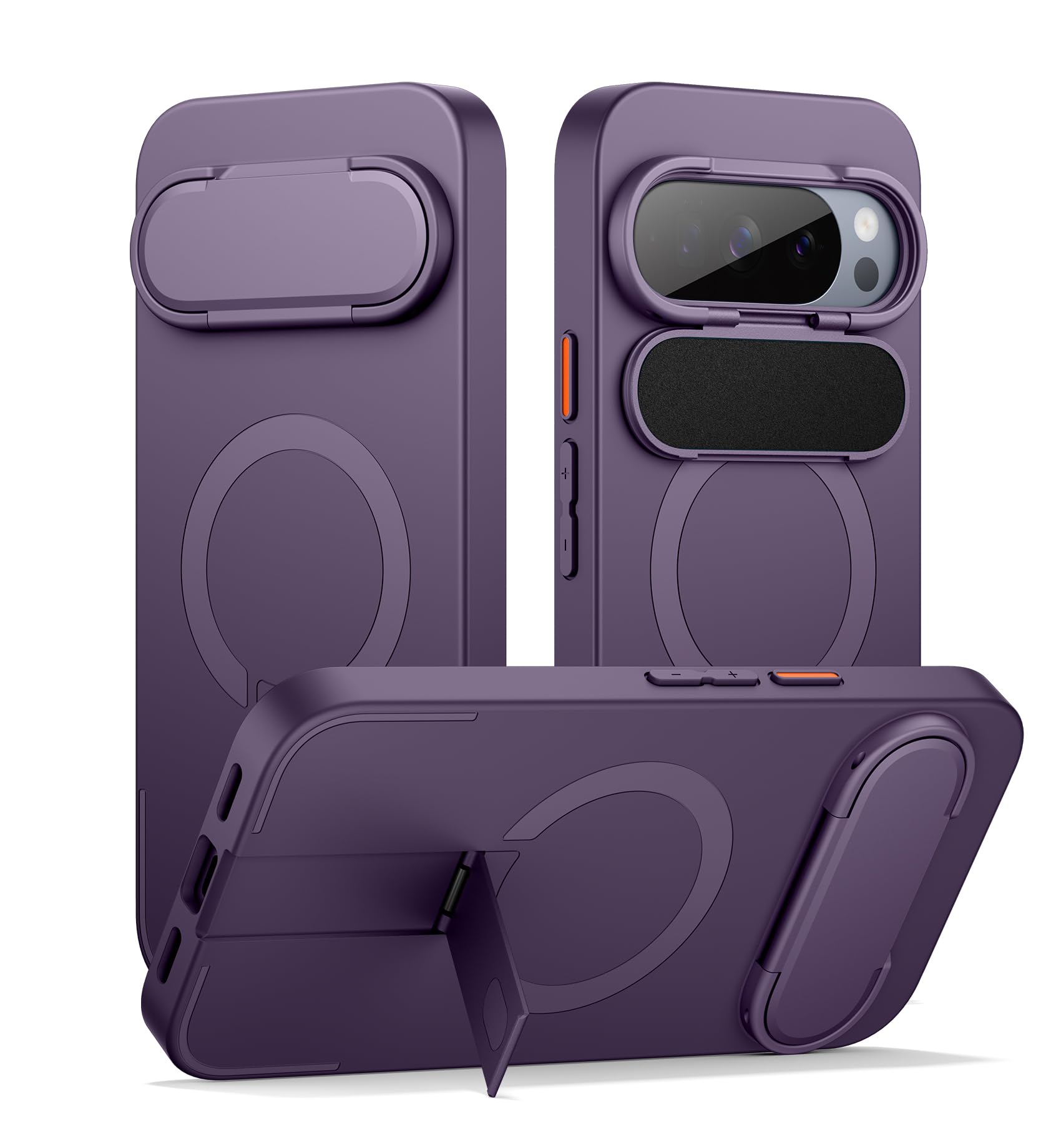 Photo 1 of SURITCH for Google Pixel 10/10 Pro Phone Case, Compatible with MagSafe, Protective Cover with Camera Cover & Adjustable Metal Kickstand for Pixel 10/10Pro 2025 -Dark Purple