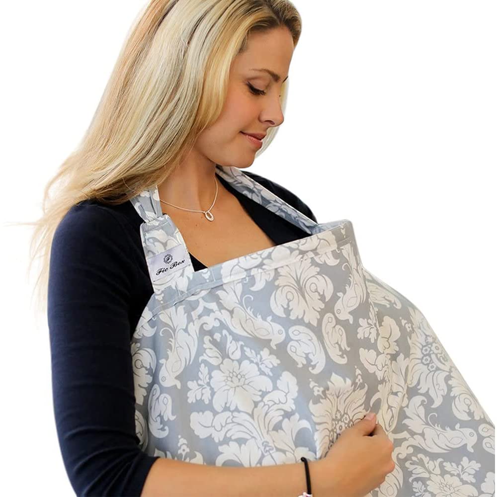 Mumoo Bear Premium Cotton Nursing Cover with Adjustable Strap, Boned Nursing Apron Cover Up, Breathable & Lightweight, Stylish & Discreet for Breastfeeding