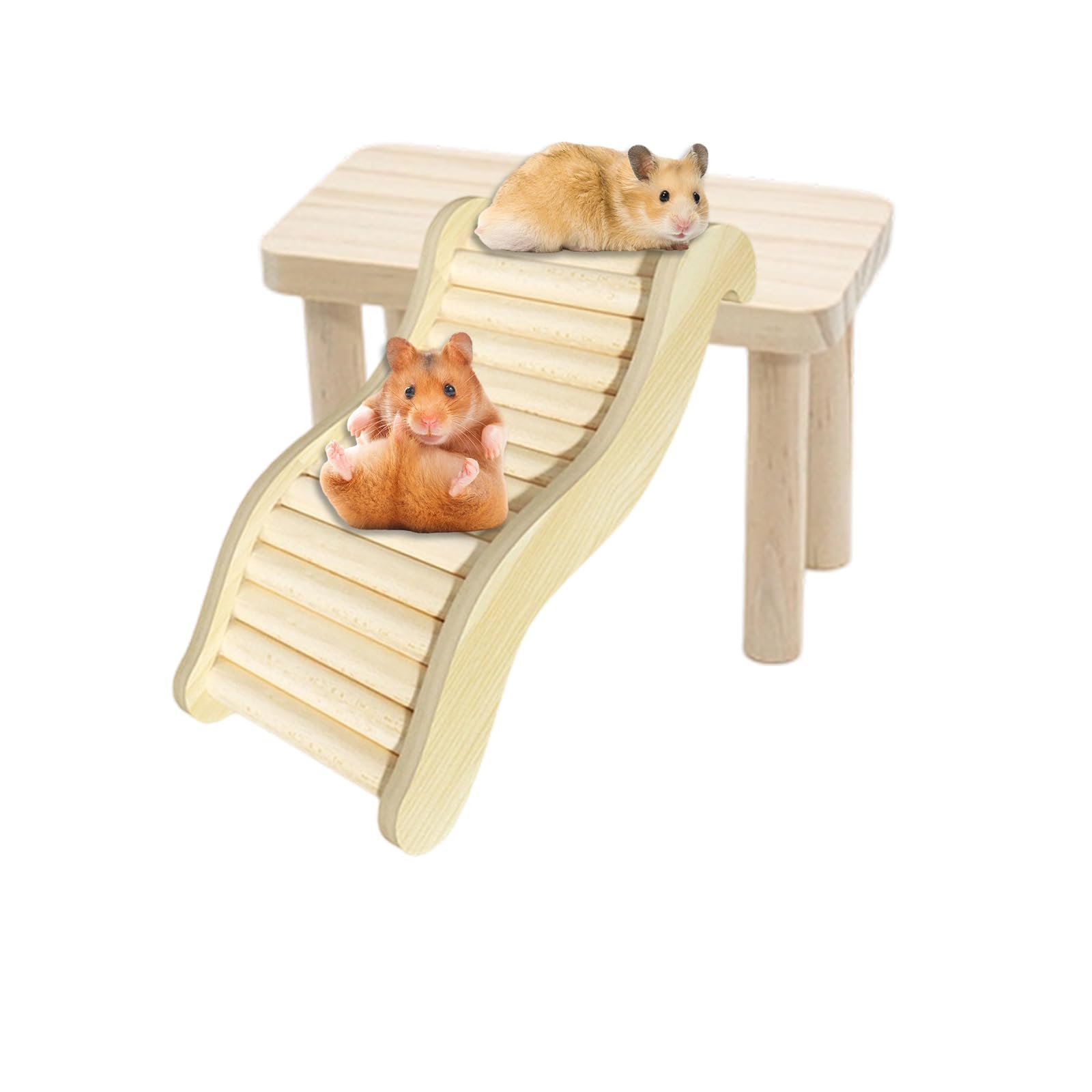 XcnPer Hamster Platform and Hamster Bridge, Wooden Small Animal Support