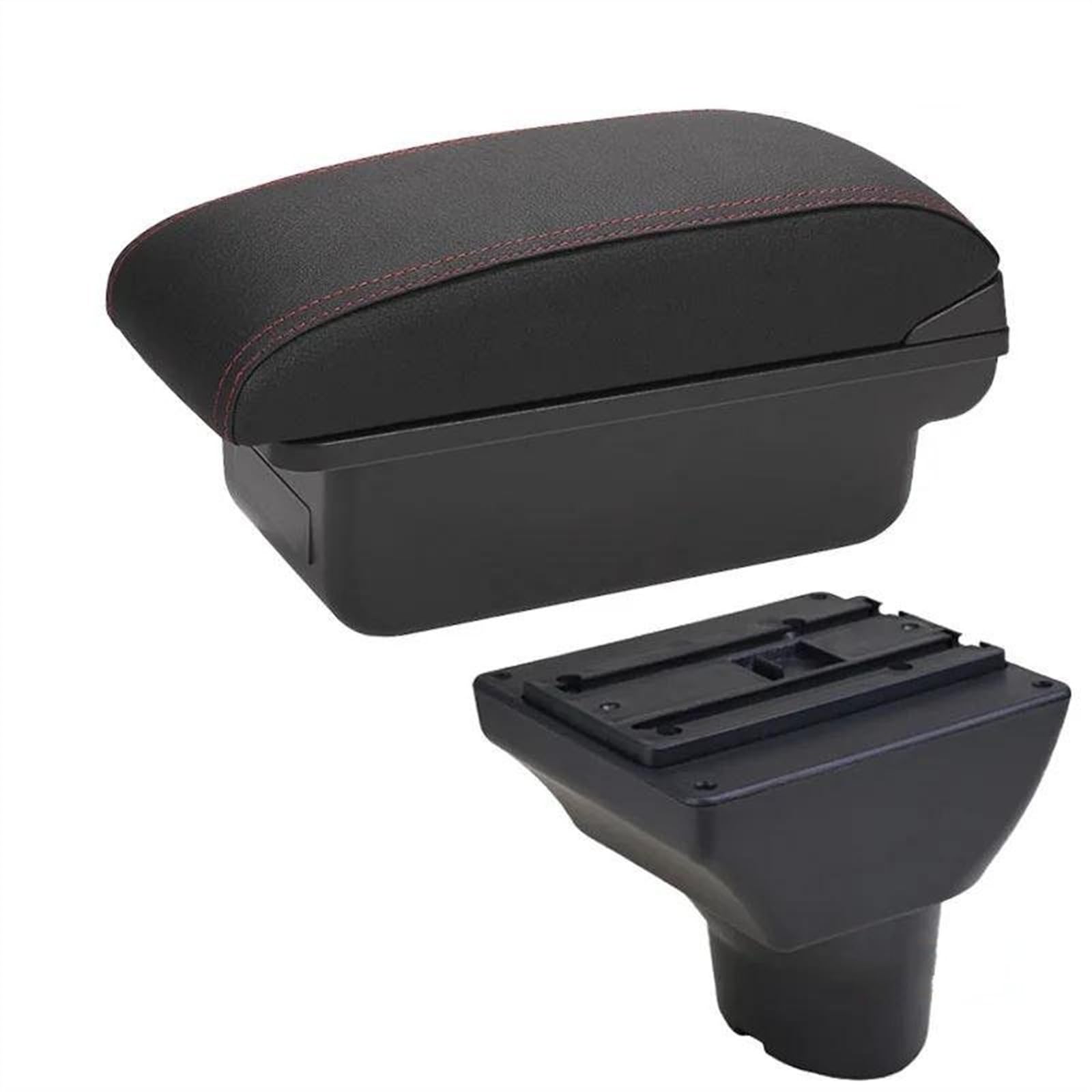 NOHEEU Car Accessories Armrest Box 2012 Interior Parts Details Special Retrofit Center Storage For Hyundai I20(C1 Black red NO USB)