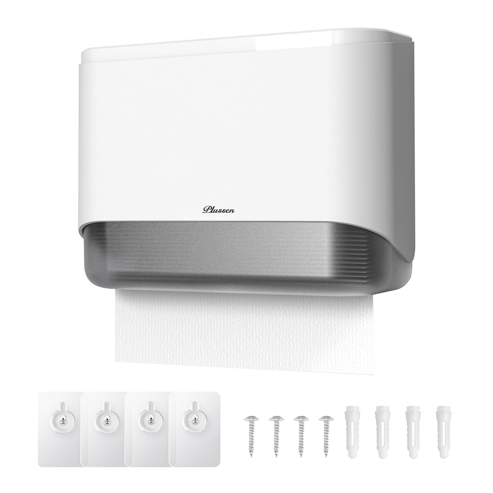 Dispenser Carta Asciugamani Da Parete PLUSSEN - Bianco, Per 200 Asciugamani, Con Serratura - Foto 7