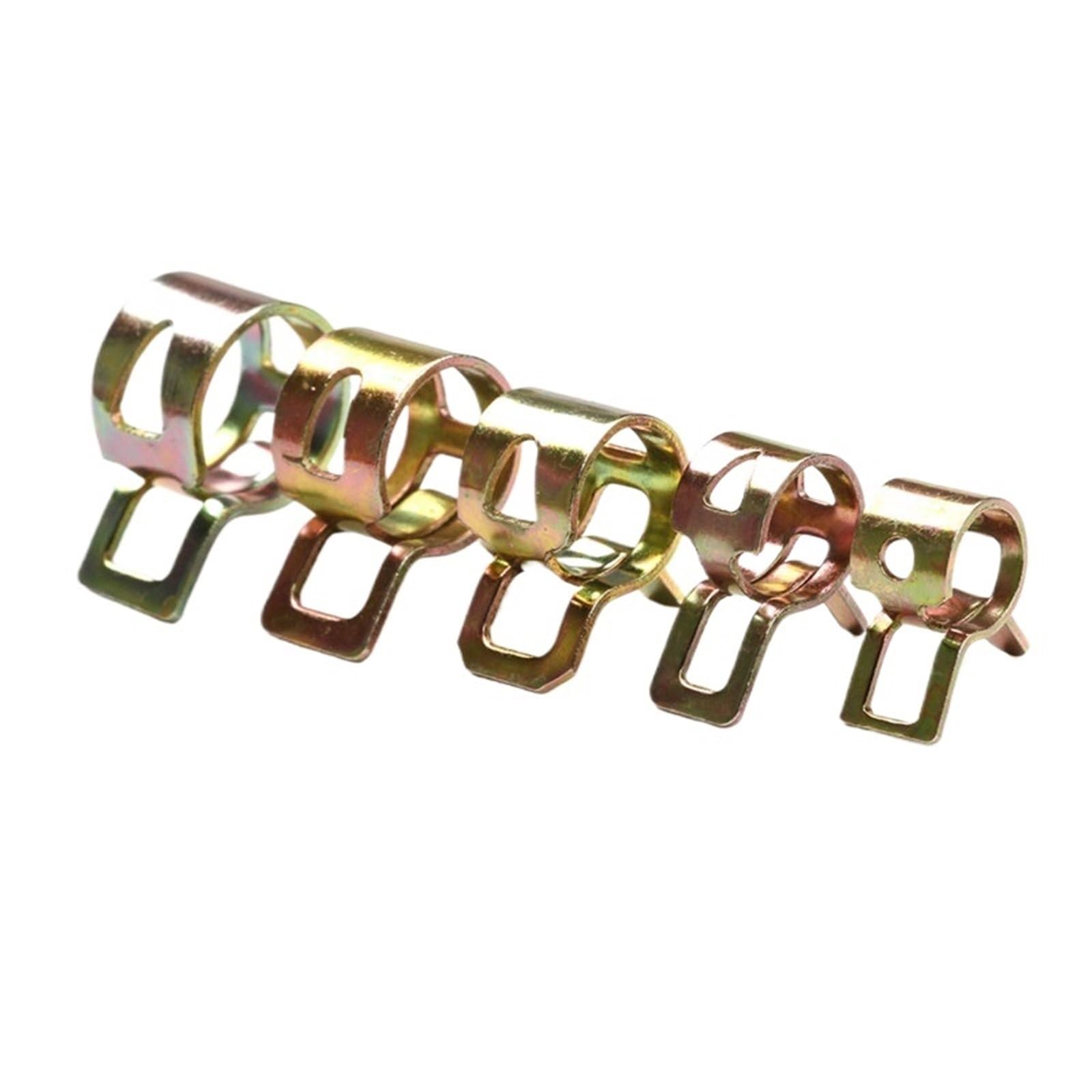100pcs Zinc Plated Spring Hose Clamps 6-17/22mm - Durable Fuel Line, Water Pipe, and Tube Fasteners