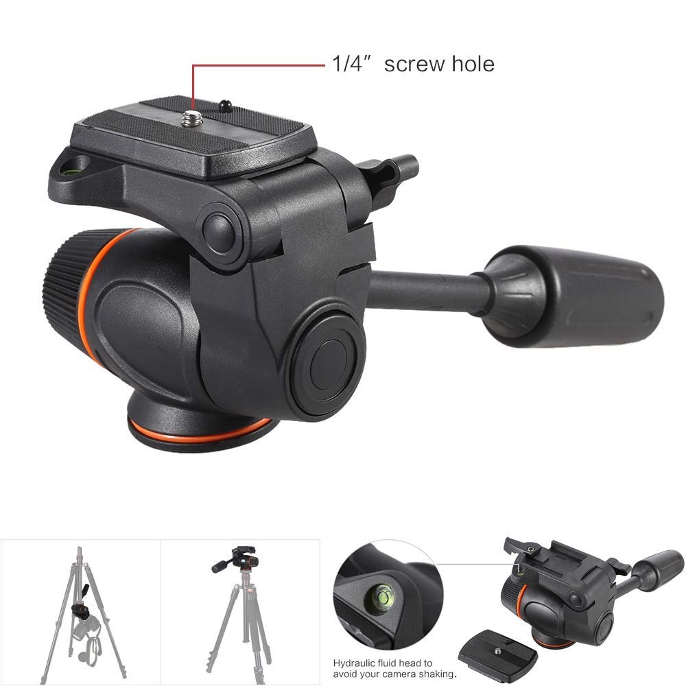 Titular de la lente de la cámara La cámara de vídeo hidráulica Cabeza Placa de fluido LANZAMIENTO / w rápida for la toma de DSLR videocámara de la cámara del trípode de Monopod de Cine Trípode para cá