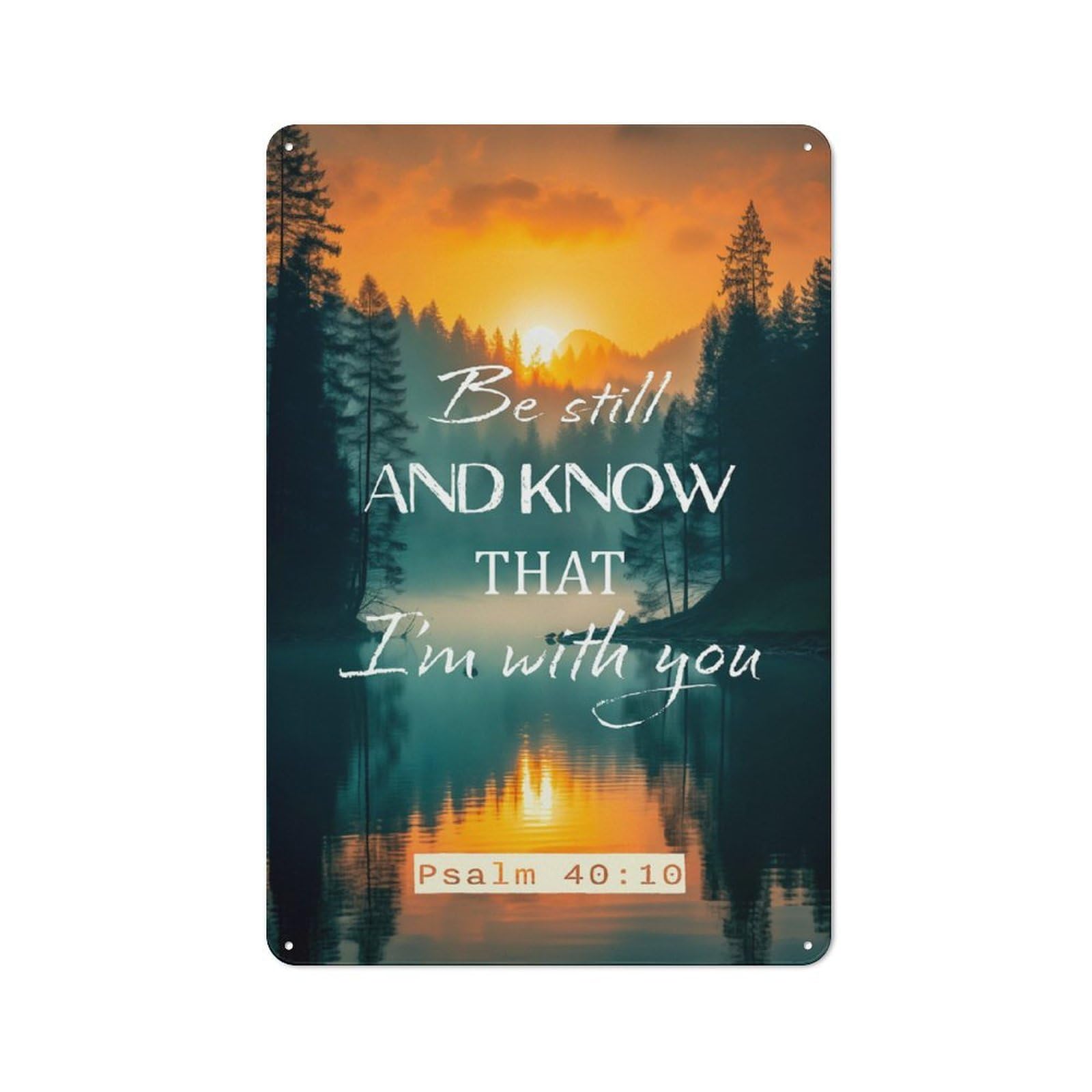 Junmoney Be Still And Know Tin Wall Plaque 30X20cm With For Guest Room Or Hallway, For Metal Sign Collectors, For Garage And Workshop Walls
