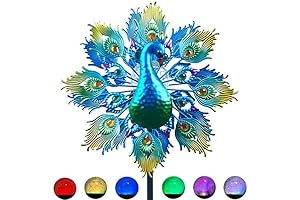 Elegant Peacock Wind Spinner: Adorn Your Yard with Graceful Garden Decor