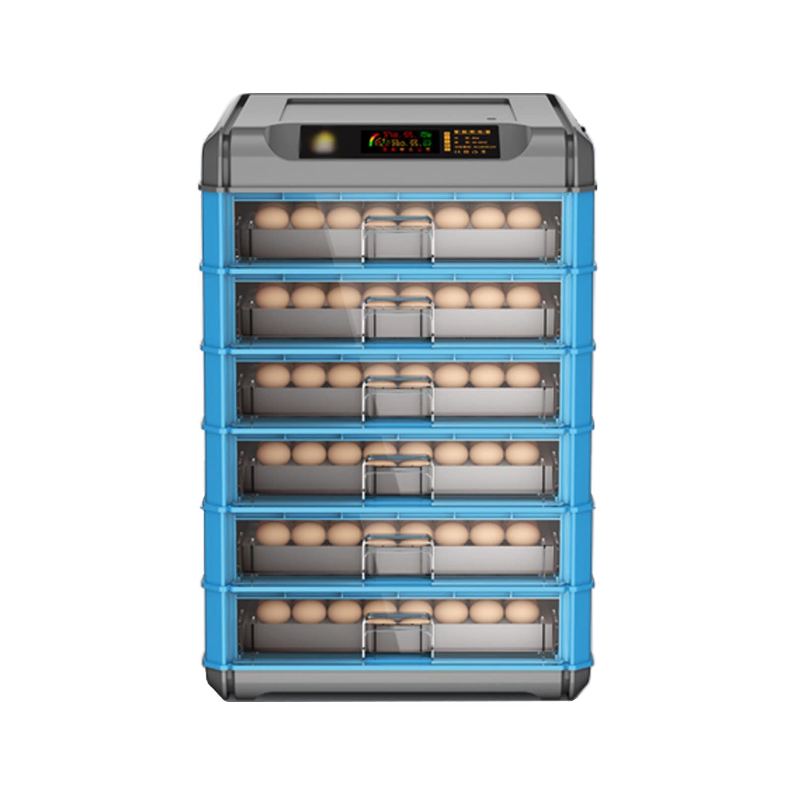 Incubadora digital de huevos para 384 huevos de giro automático, 5 modos de incubación simulan el entorno de incubación original, azul