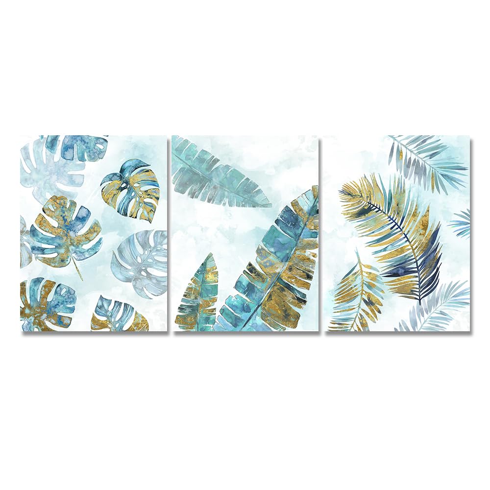 WBYZAC Wall Pictures-Abstract Plants Posters Tropical Leaves Canvas Painting Wall Art Prints Pictures Living Room Bedroom Kitchen Home Decor Artwork-30 * 50cm*3PCS (No Frame)