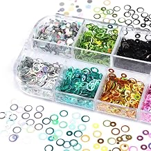 12 Colors Nail Laser Circle Sequins 3D Holographic Nail Art Glitter Decor Round Shape Flakes for Women Girls Manicure DIY Tips