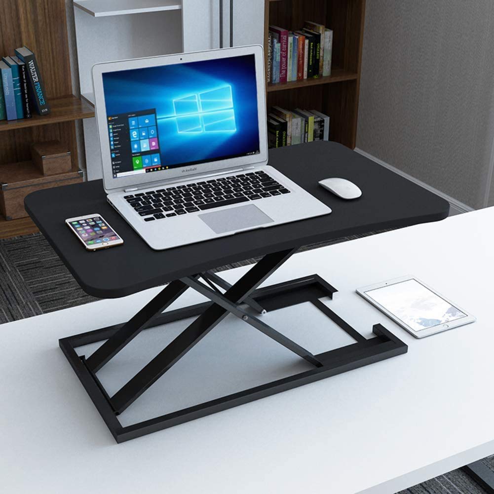 Convertitore da scrivania regolabile in altezza – Postazione di lavoro desktop per monitor – completamente assemblato, 80 x 40 cm