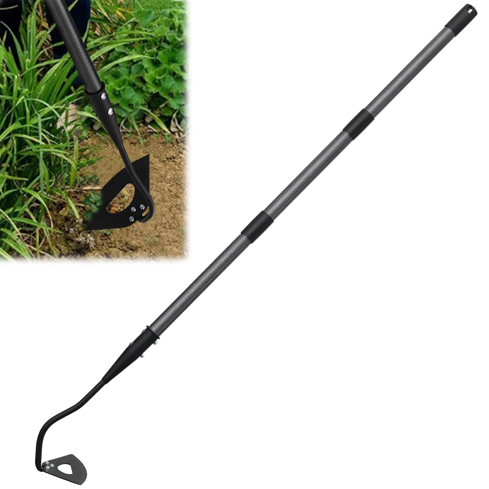 Motyka narzędzie ogrodowe, wydrążona motyka, ogrodnictwo, narzędzie do odchwaszczania, 140 cm, długi uchwyt, wytrzymały ręczny chwastownik, ogrodnictwo, narzędzia ręczne do pielenia, kopania,