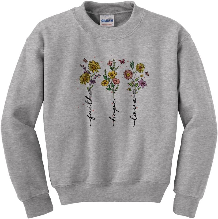 Christian Faith Hope Love Kids Sweatshirt Youth
