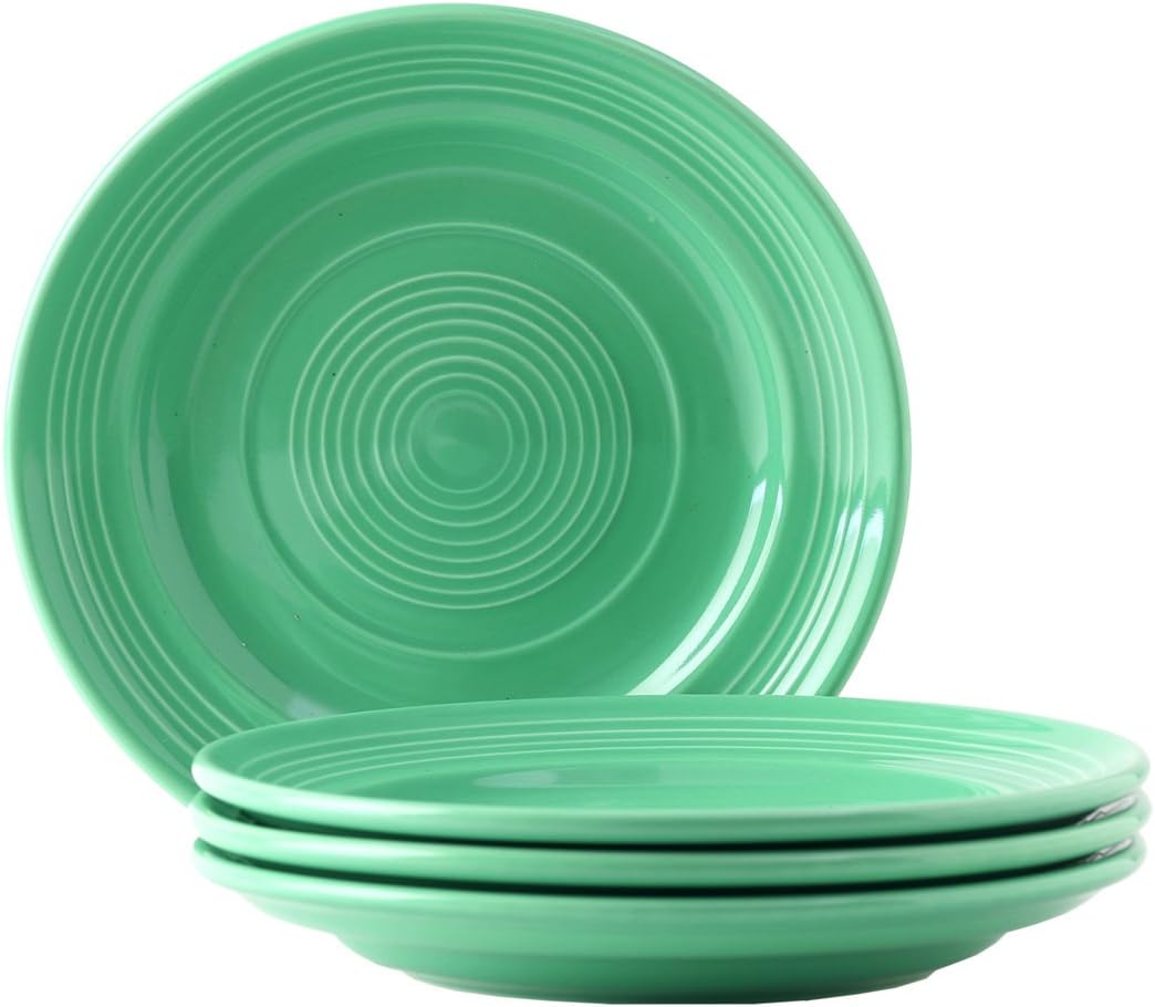 Tuxton Home Concentrix Salad Plate (Set of 4), 7 1/2", Cilantro Green; Heavy Duty; Chip Resistant; Lead and Cadmium Free; Freezer to Oven Safe up to 500F