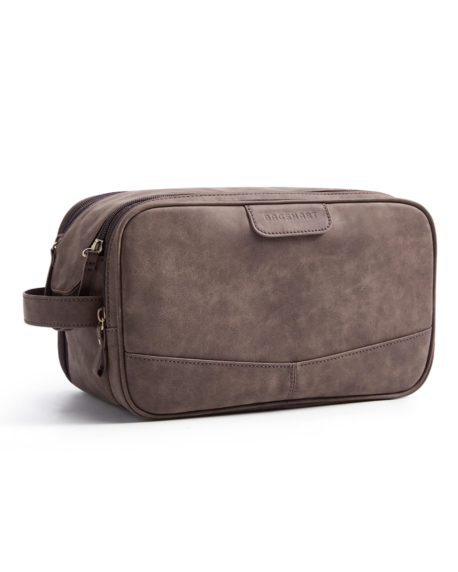 BAGSMART Kulturtasche für Herren, Reise Kulturbeutel Kosmetiktasche mit Doppelter Reißverschlussöffnung, Großer Stauraum