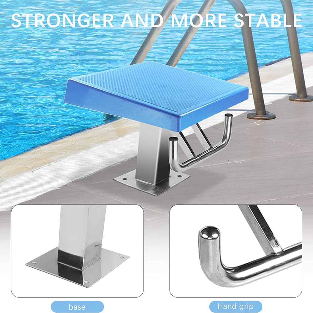 1 Trampolino for Piscine Resistente - capacità 600 libbre, Superficie Antiscivolo, Piattaforma di Salto inclinata di 15° for Allenamento/Competizione
