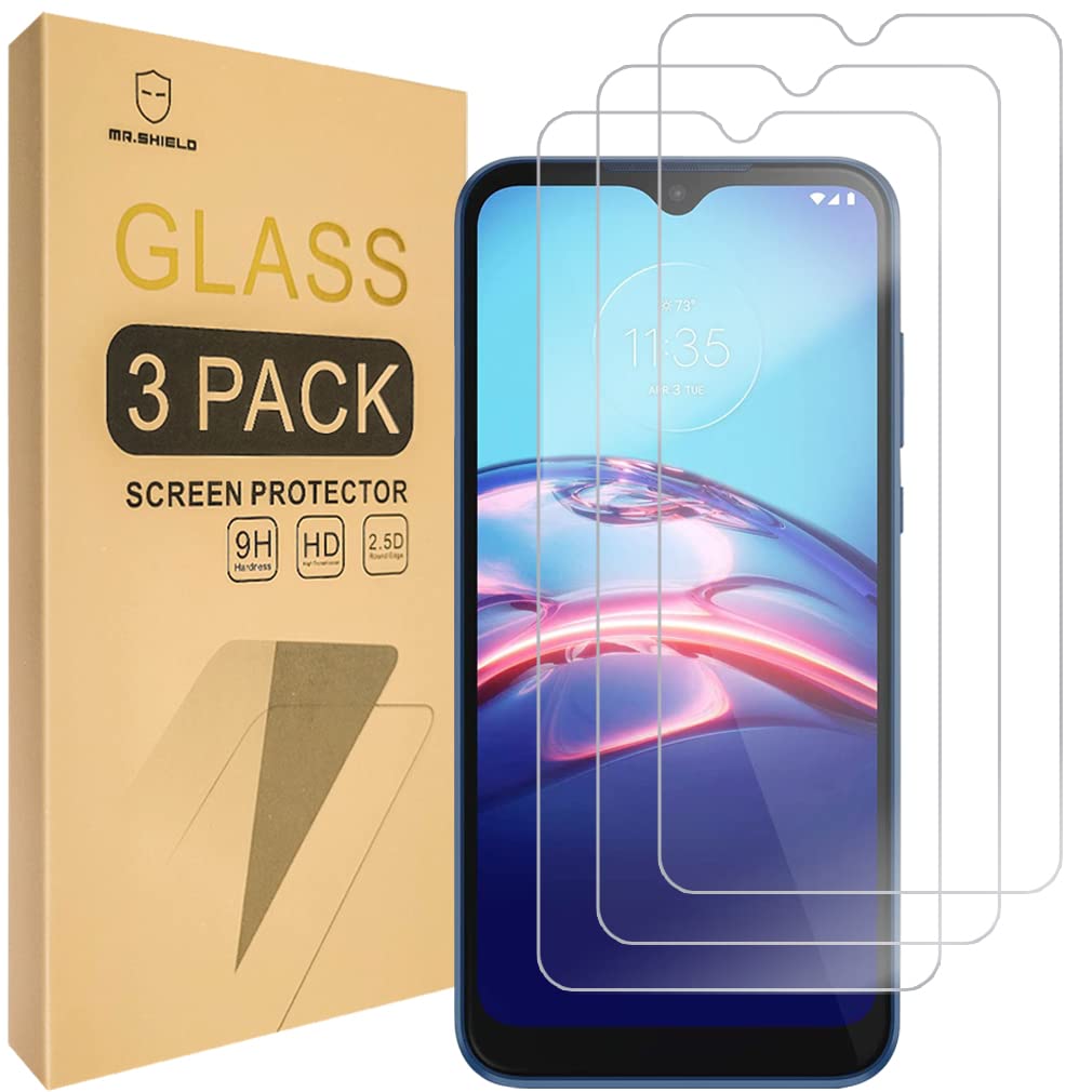 Mr.Shield [3-Pack] Designed For Motorola Moto E (2020) [Tempered Glass] [Japan Glass with 9H Hardness] Screen Protector with Lifetime Replacement