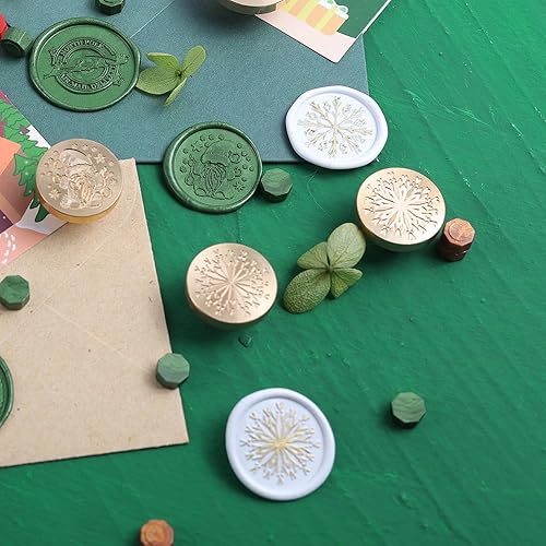 Miniatura 6 de Sello de cera de copo de nieve de Navidad, sello de cera de copo de nieve de Feliz Navidad para Navidad, Año Nuevo, letras, sobres, tarjetas,