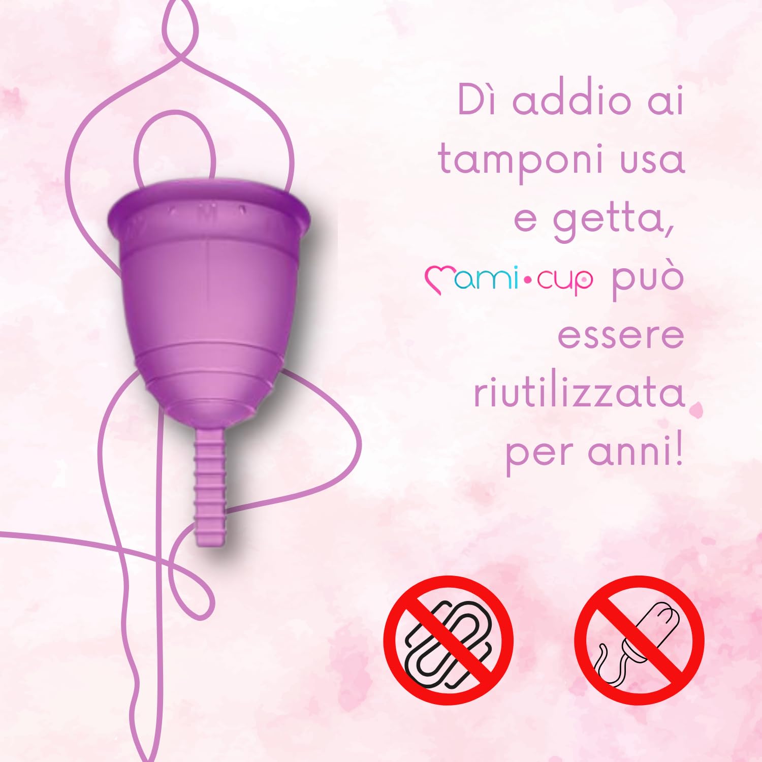 Mamicup® Kubek menstruacyjny (fioletowy, L) miękki, elastyczny, wielokrotnego użytku silikon klasy medycznej - najwygodniejszy kubek okresowy